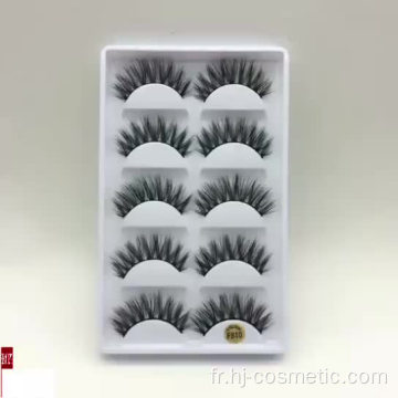 Cils de beauté naturels longs et épais faux cils en gros 5 paires 3D faux cils de vison